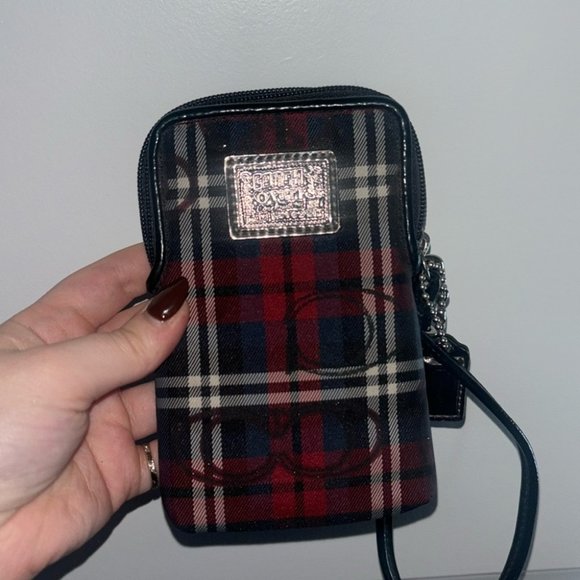 Coach Other - Coach Poppy Preppy Plaid Wristlet/Phone Case